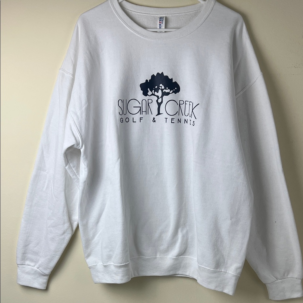 Jerzees White Crewneck Men's Sweater